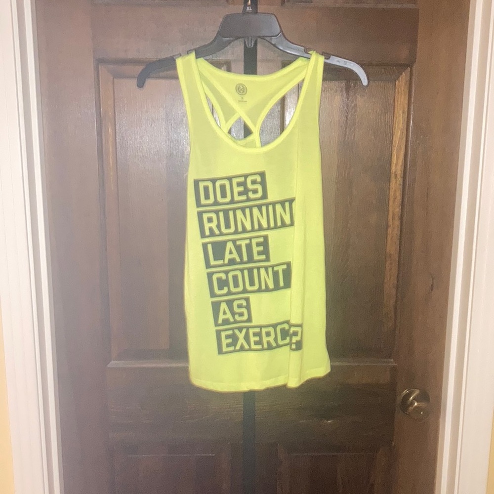 SO Bright Yellow Graphic Athletic Tank Top